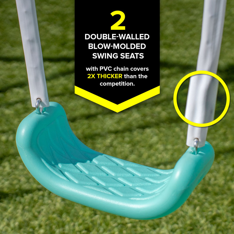 Sportspower Super Fun Metal Swing Set with Padded Saucer Swing